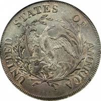 (1797, 16 звёзд) Монета США 1797 год 10 центов  1. Малый орёл Серебро Ag 892  XF